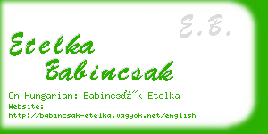 etelka babincsak business card